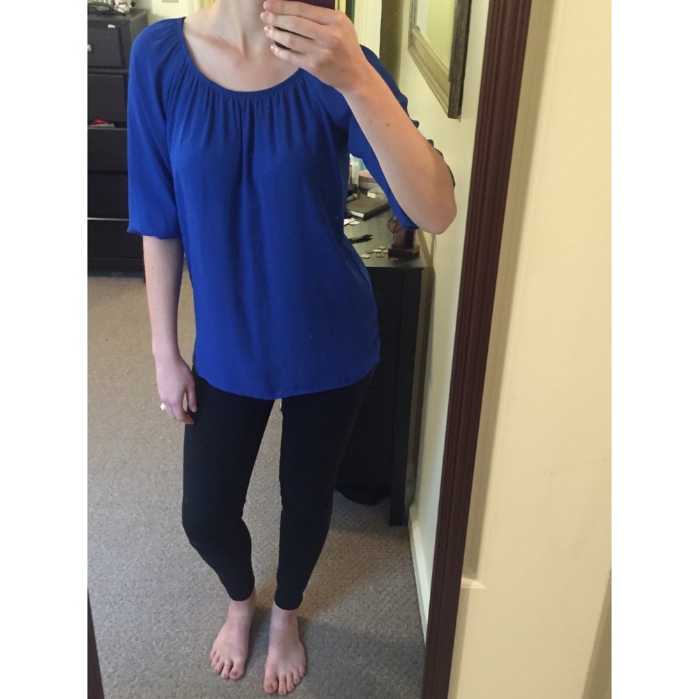 Cobalt peasant shirt